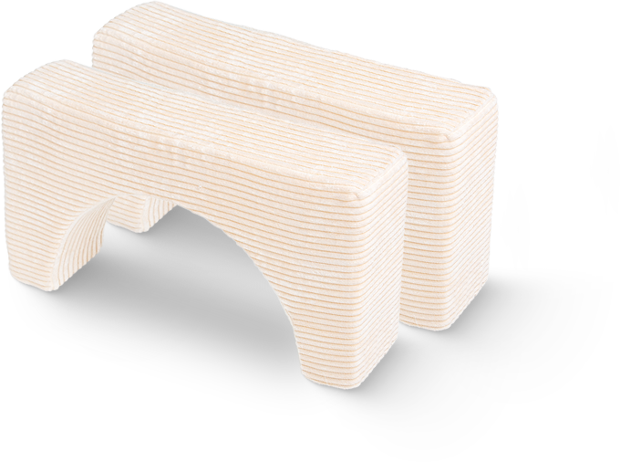 2x Halbquadrate mit Halbkreis in der Mitte