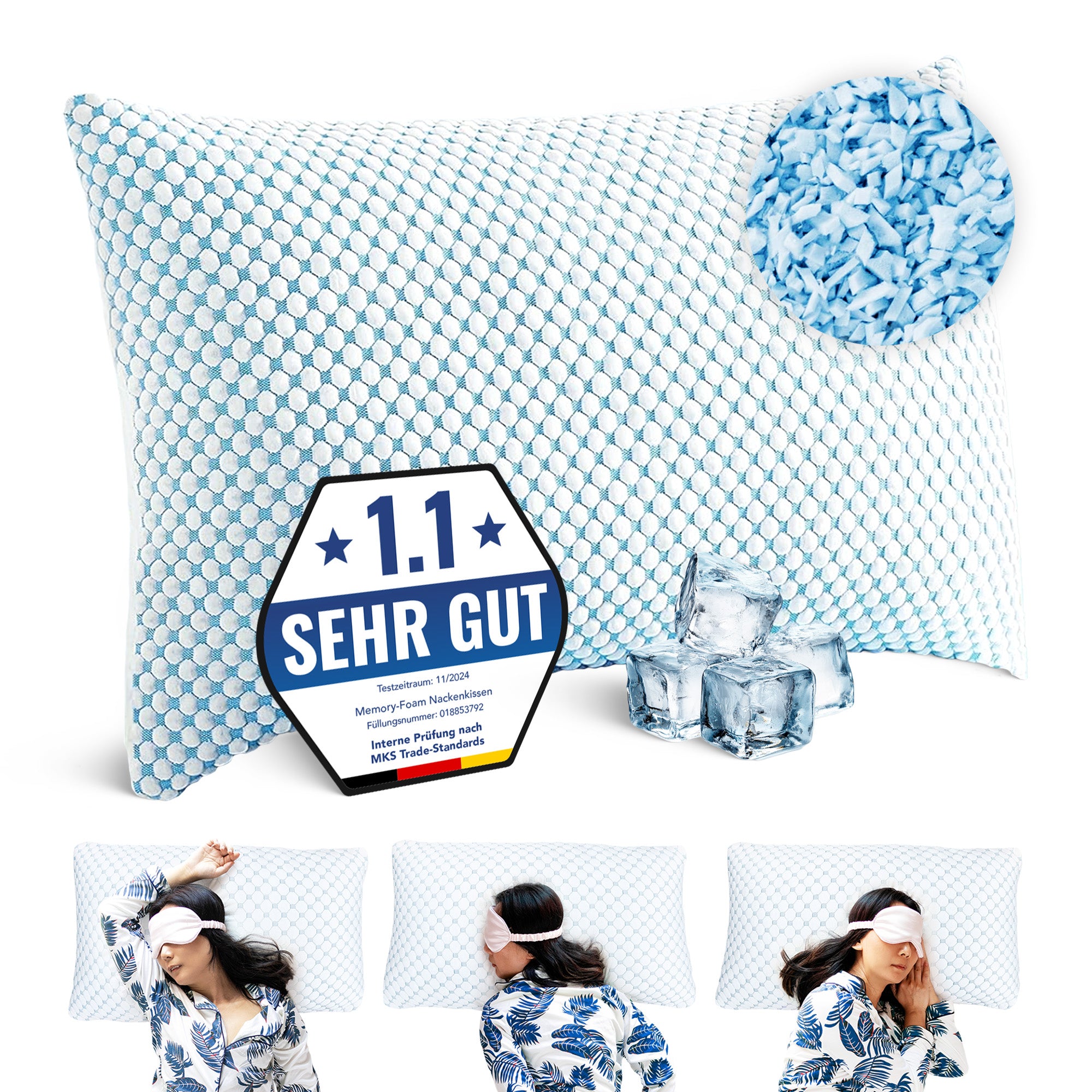 Ergonomisches Wolkenkissen – weiches Kissen für Rücken-, Seiten- und Bauchschläfer