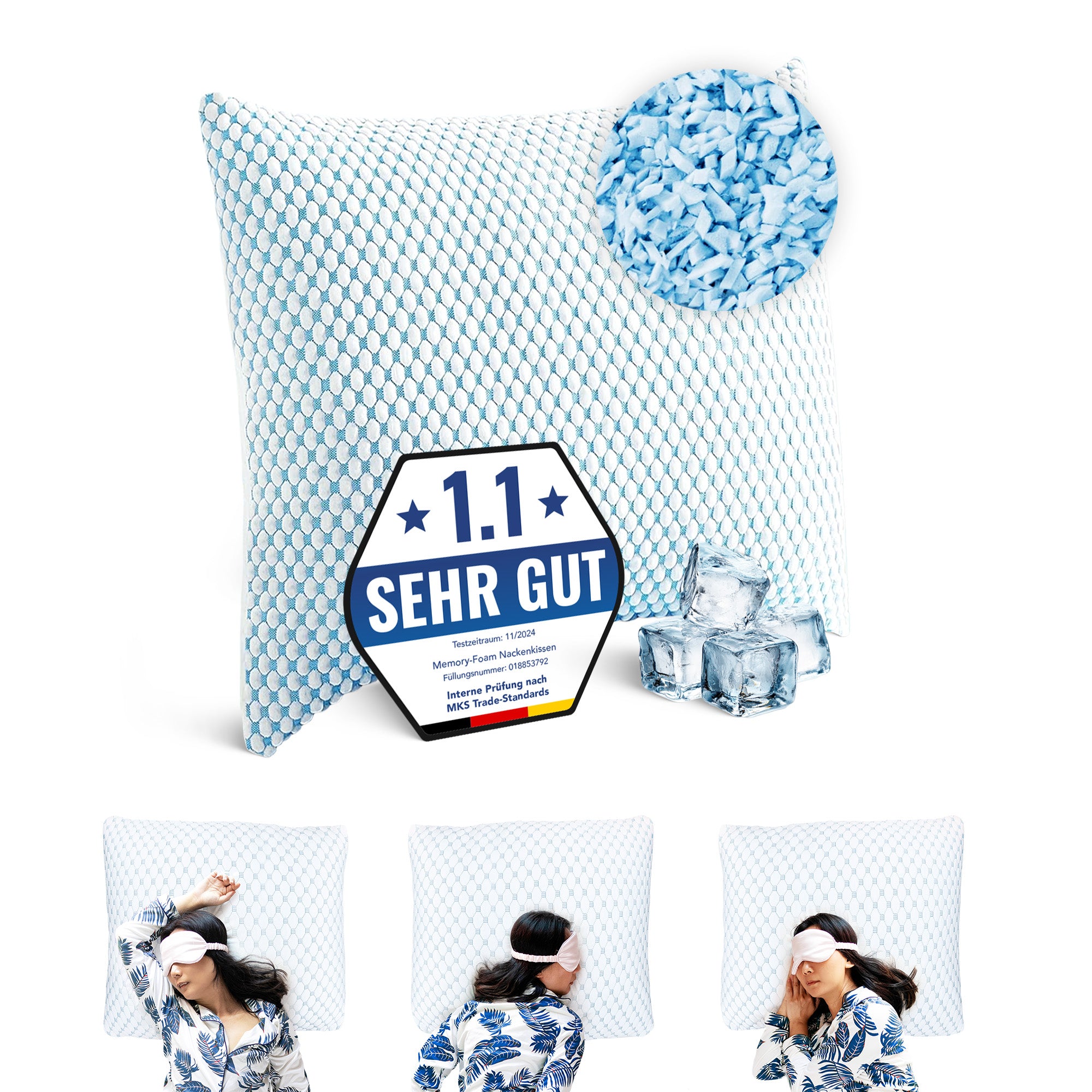 Ergonomisches Wolkenkissen – weiches Kissen für Rücken-, Seiten- und Bauchschläfer