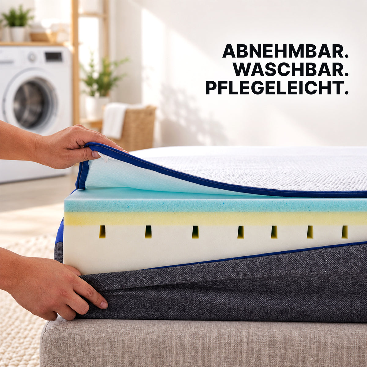 Abnehmbarer und waschbarer Bezug