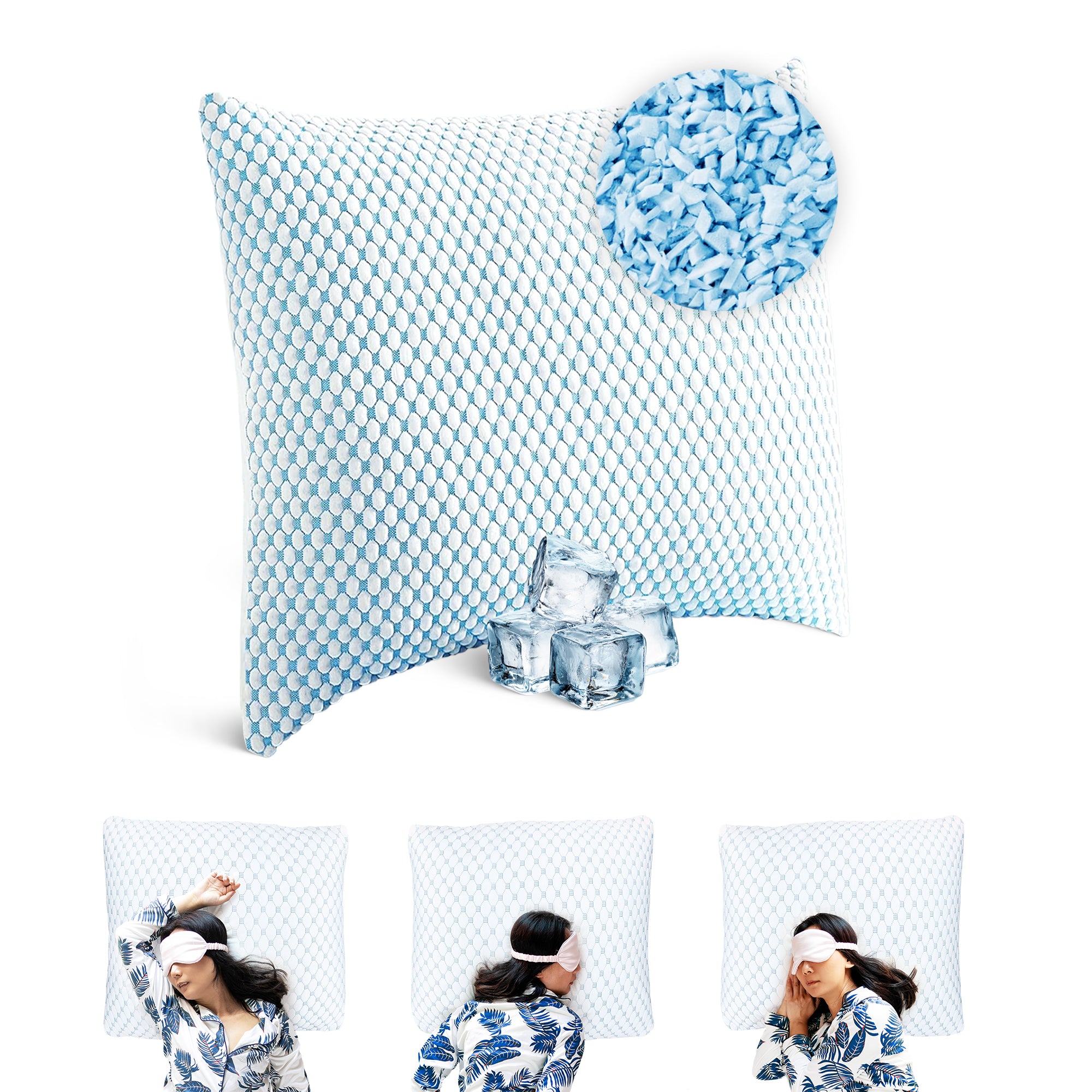 Ergonomisches weiches Kissen für Rücken-, Seiten- und Bauchschläfer