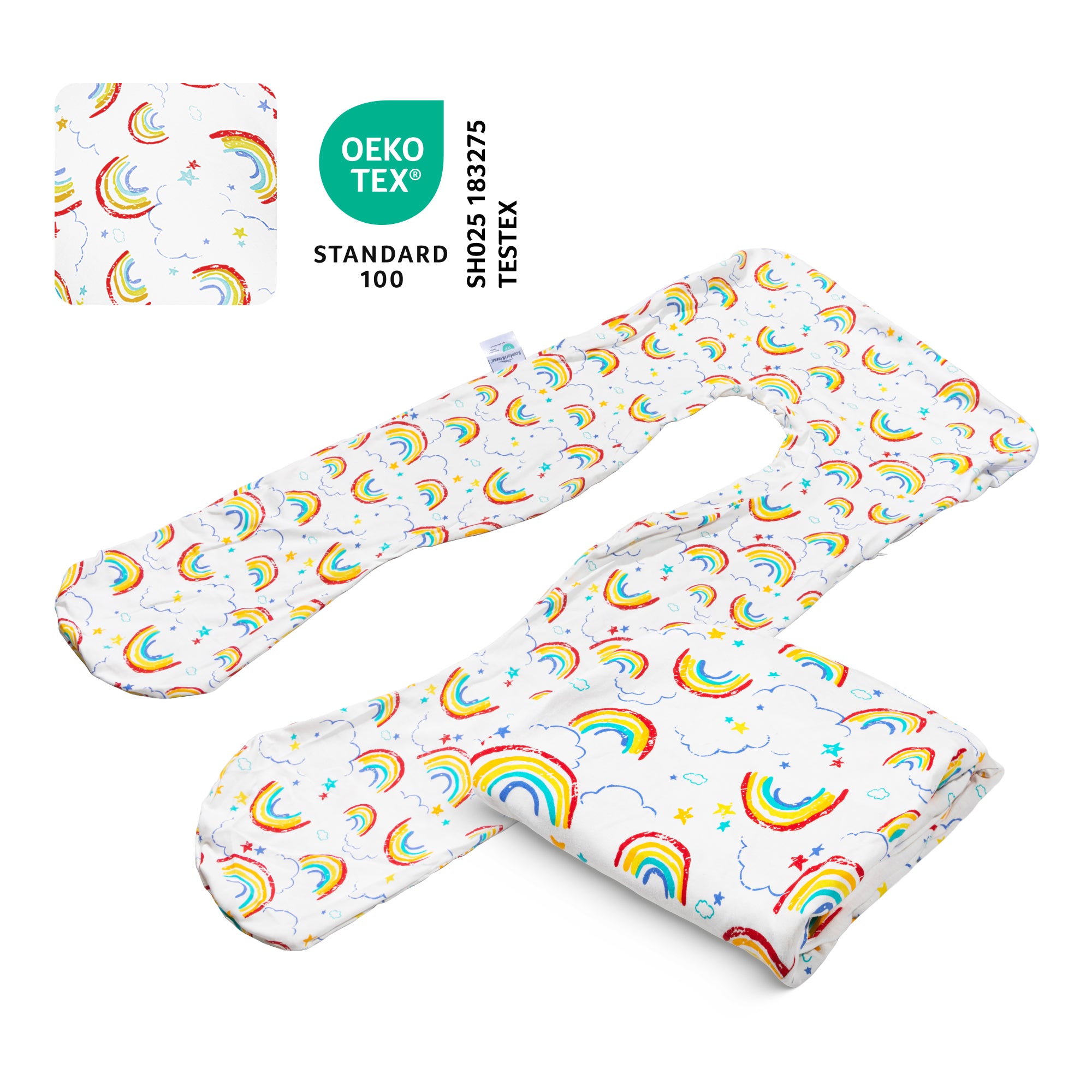 Ersatzbezug für Kinderkissen - Baumwolle (Regenbogen)