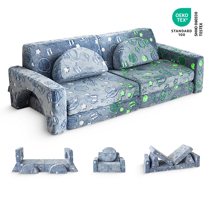 Spielcouch für Kinder – 10-teiliges Sofa-Set für Schlafen und Spielen