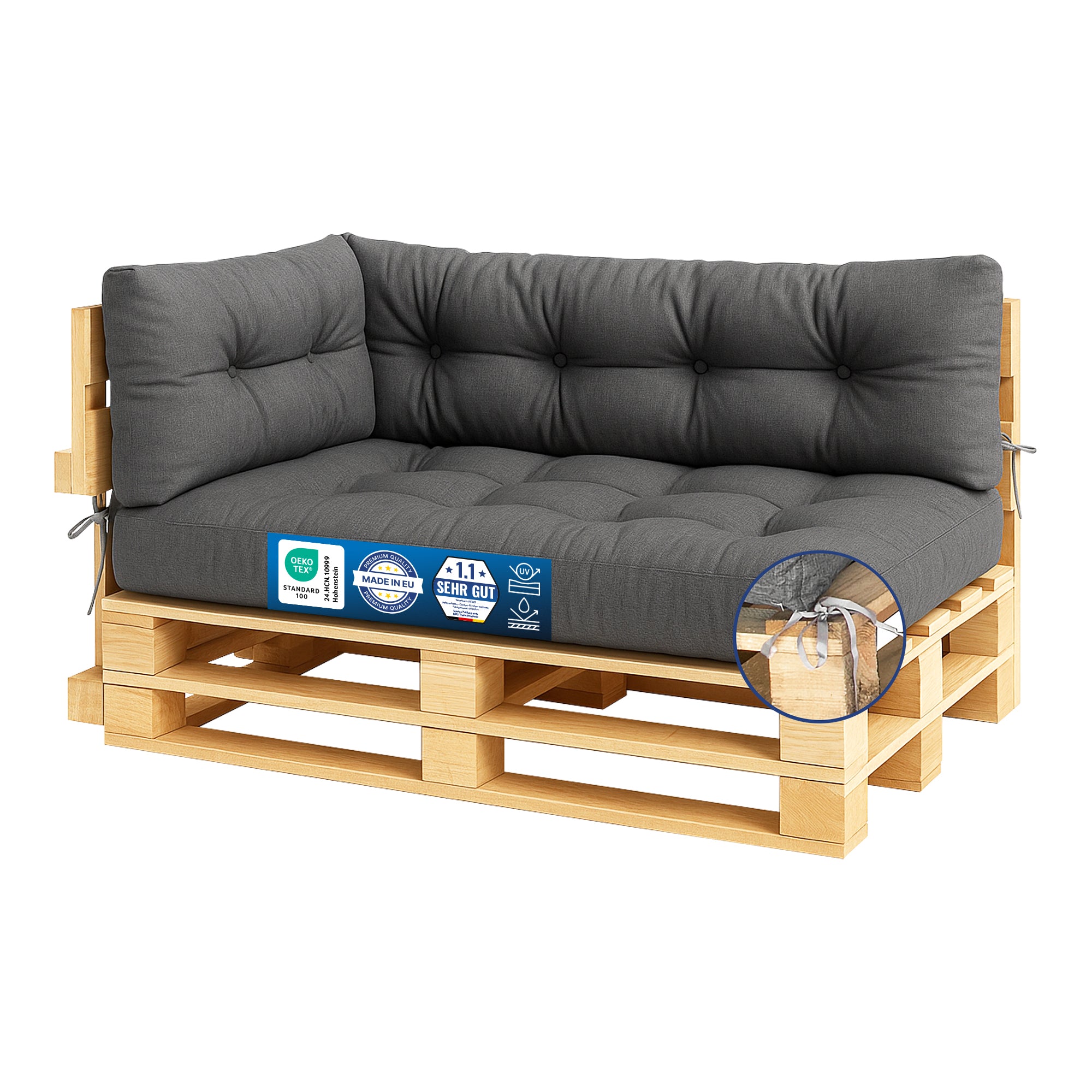 Premium Palettenkissen - Outdoor & Indoor Sitzkissen