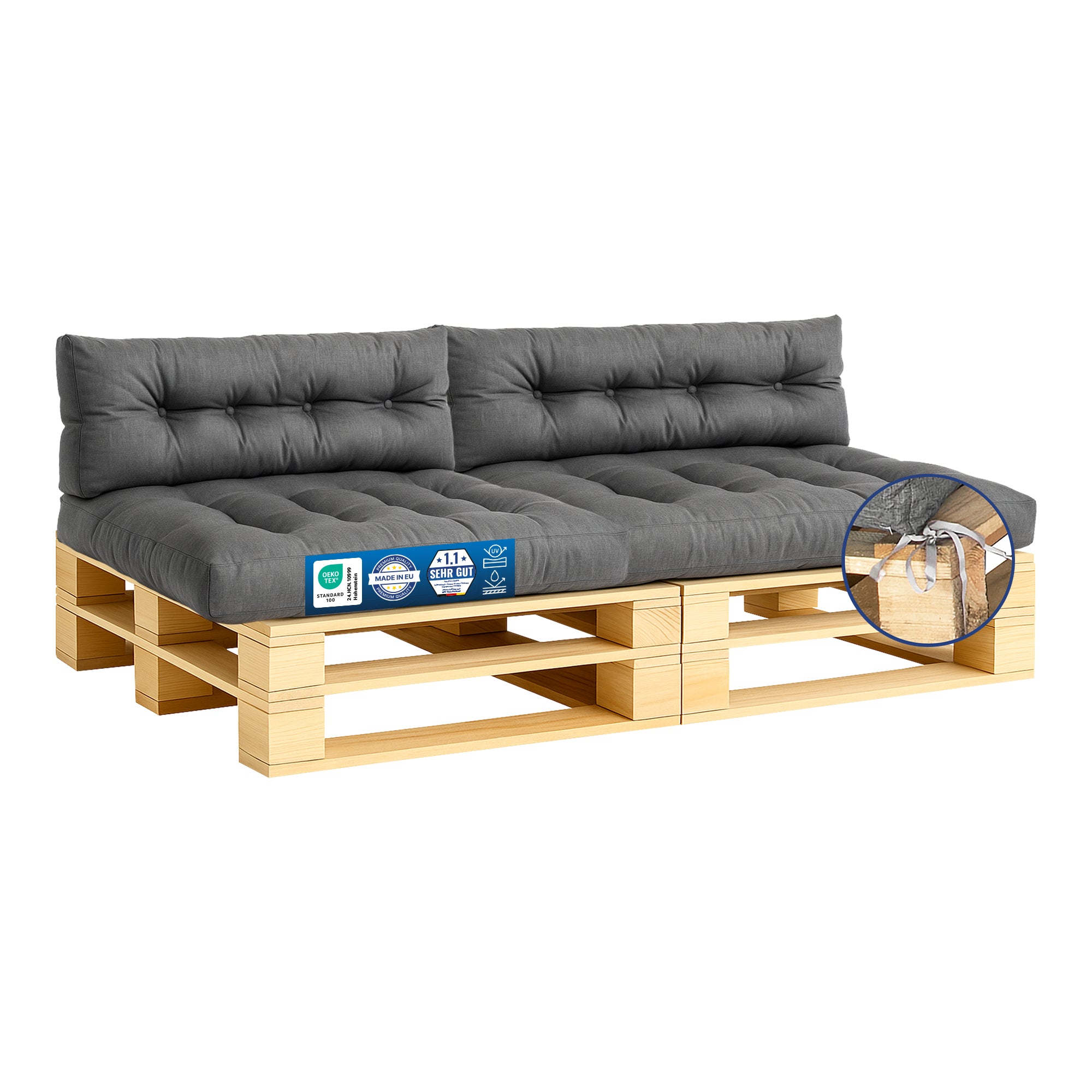 Premium Palettenkissen - Outdoor & Indoor Sitzkissen