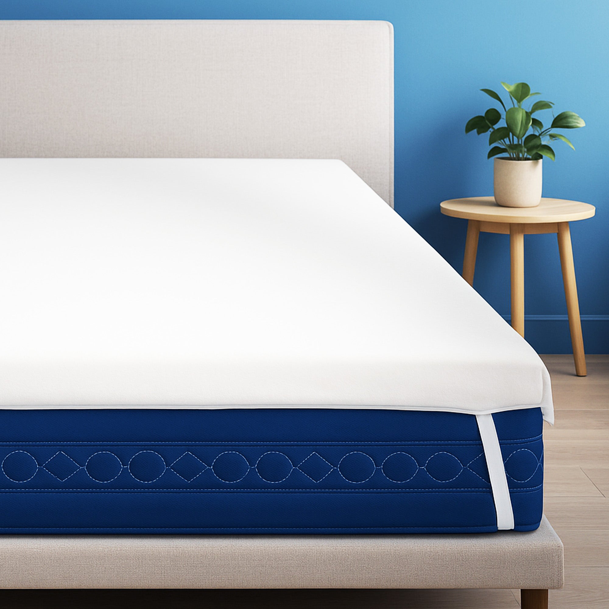 Matratzenschoner mit elastischen Eckbändern