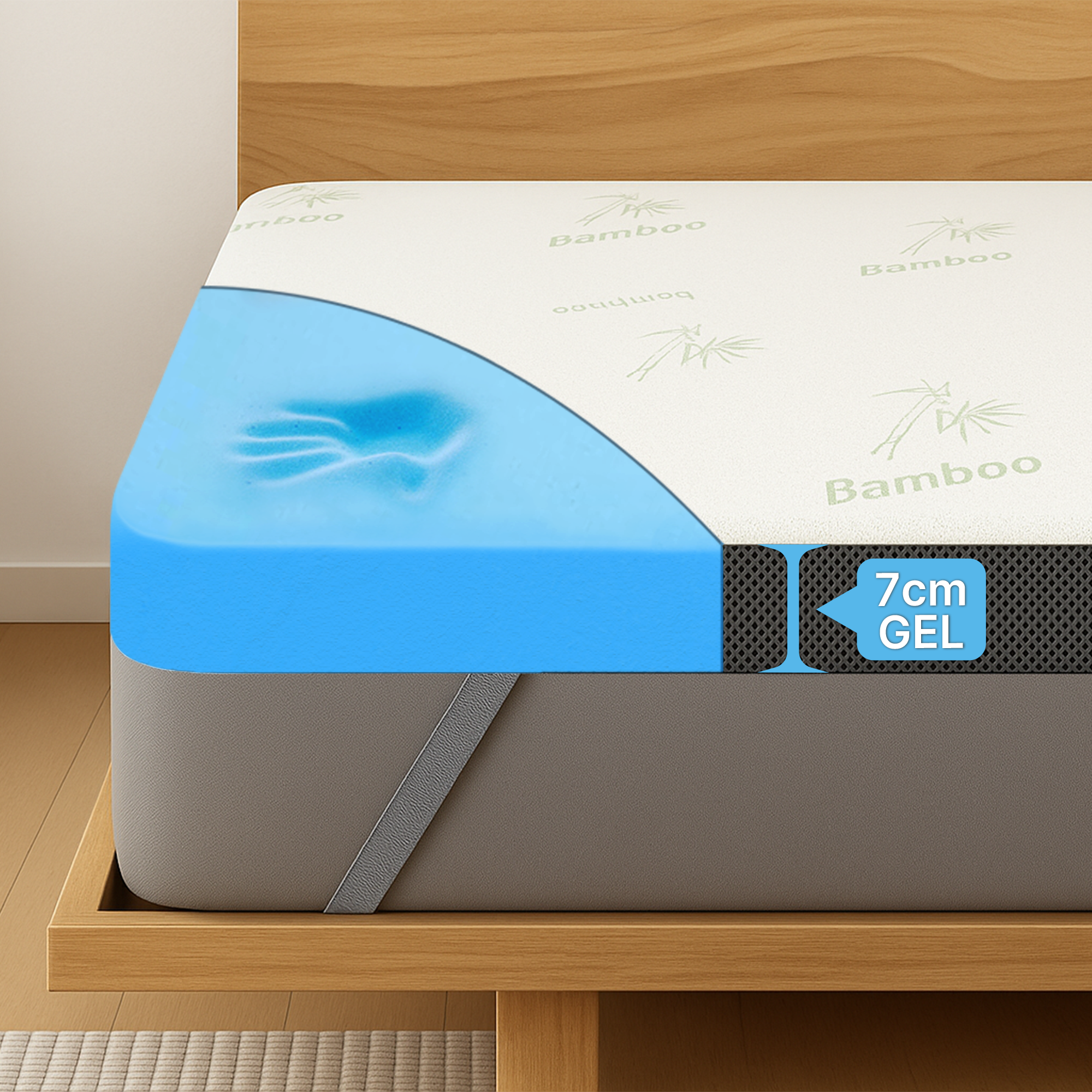 Premium Komfort Matratzen-Topper mit Gel-Memory-Schaum