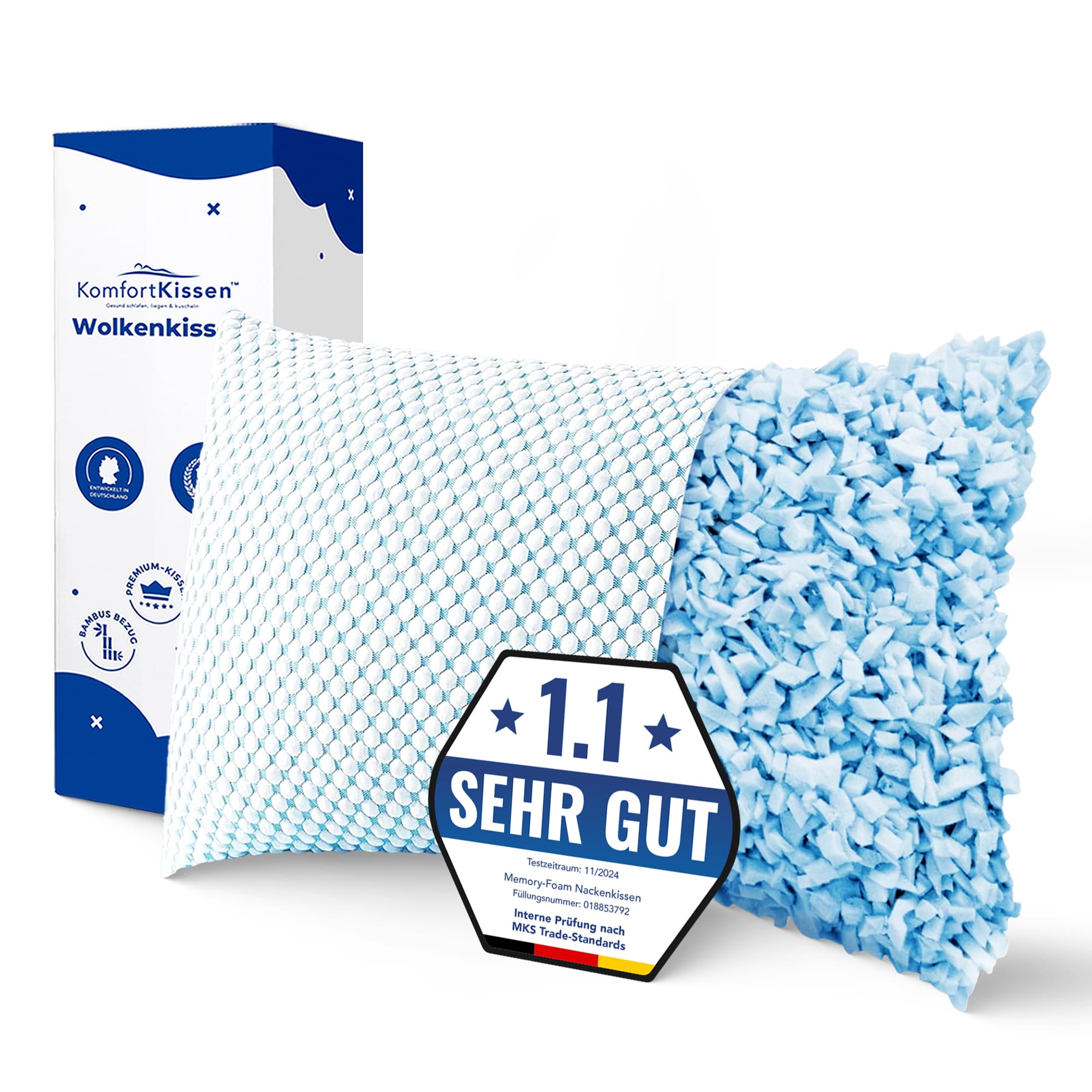 Ergonomisches Wolkenkissen – weiches Kissen für Rücken-, Seiten- und Bauchschläfer