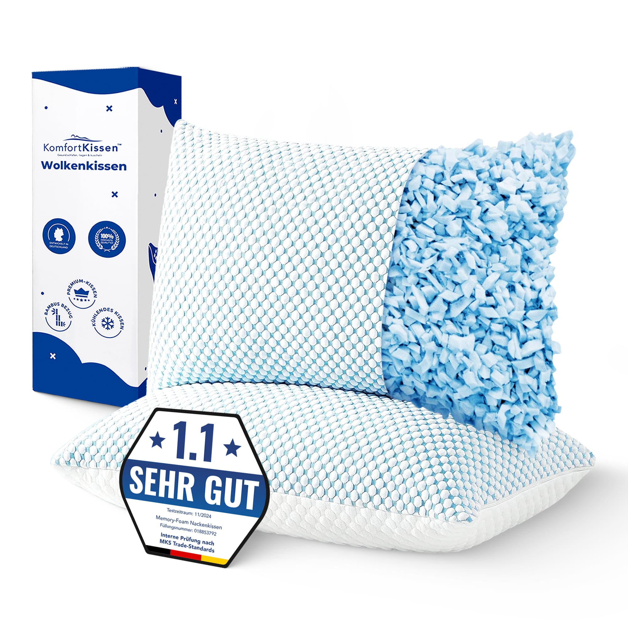 Ergonomisches Wolkenkissen – weiches Kissen für Rücken-, Seiten- und Bauchschläfer