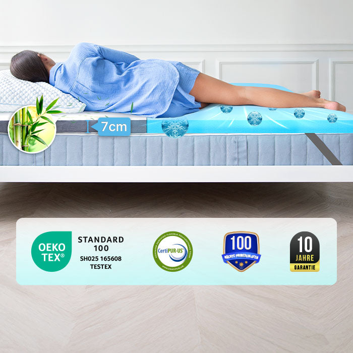Premium+ Komfort Topper - Matratzen-Topper mit Gel-Memory-Schaum