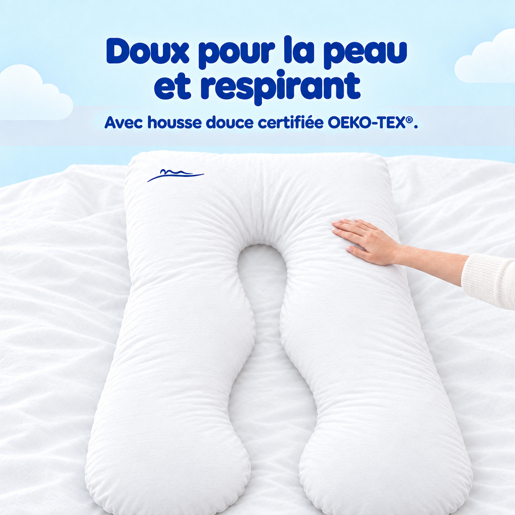 Doux pour la peau et respirant – avec housse douce certifiée OEKO-TEX – Weiß Blume Rosa Wolken Schwarz Hawaii Aroma Flamingo Beige Hellblau Khaki Walnuss Pfirsich Himmelblau Braun Dunkelgrau Grün