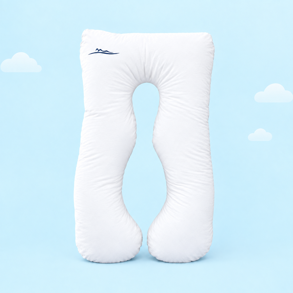 KomfortKissen Premium – ergonomisches U-förmiges Körperkissen 150x100 cm – Weiß (White)