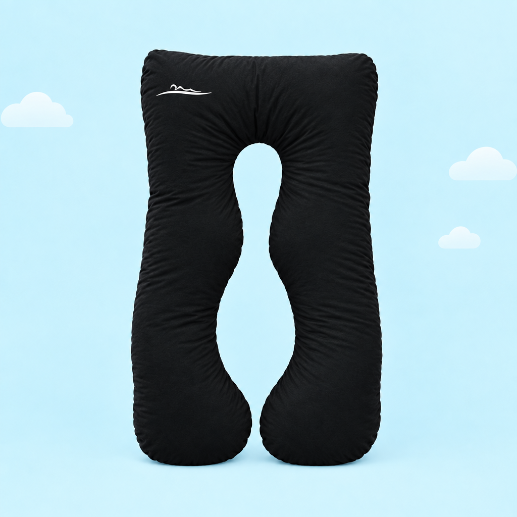 KomfortKissen Premium – ergonomisches U-förmiges Körperkissen 150x100 cm – Schwarz (Black)