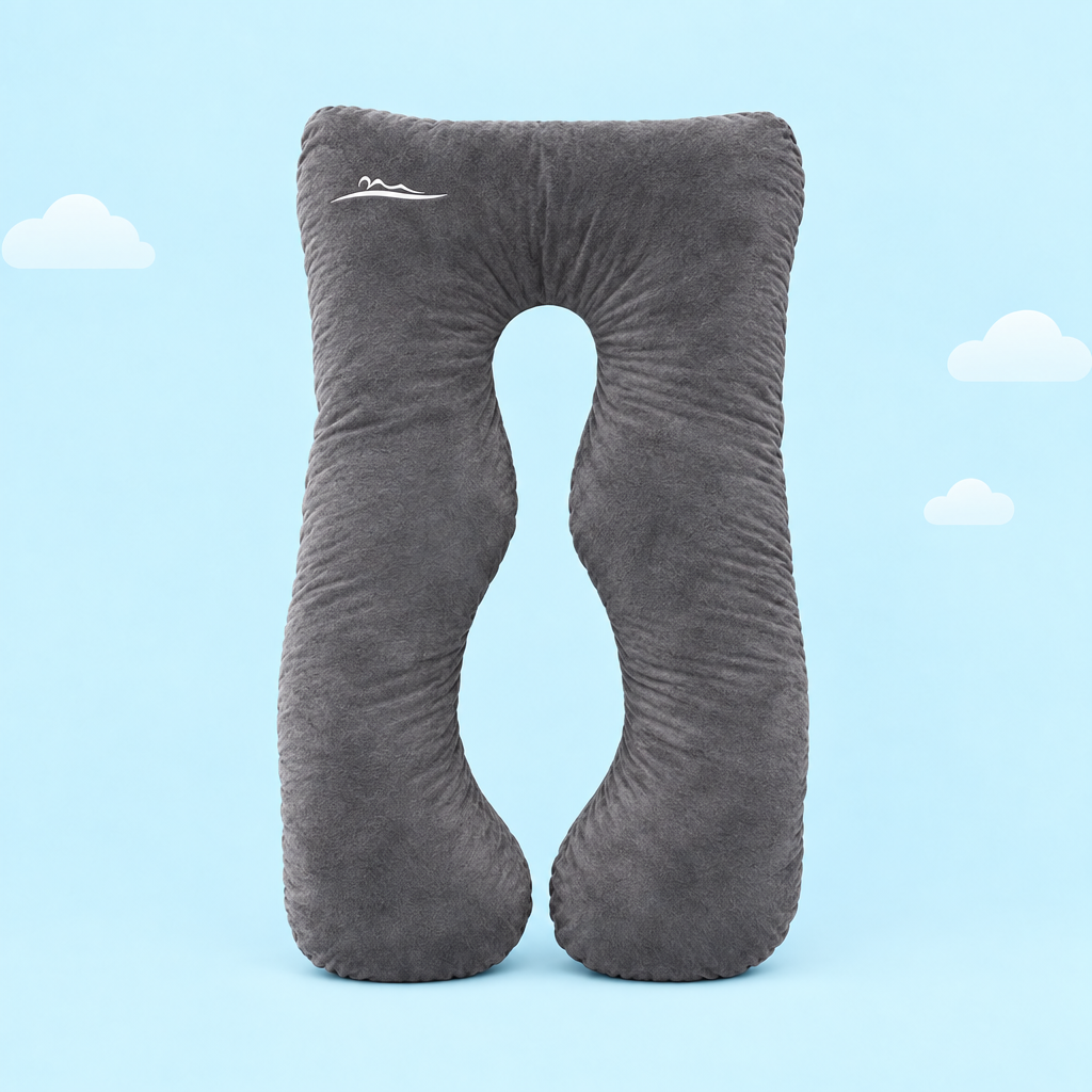 KomfortKissen Premium – ergonomisches U-förmiges Körperkissen 150x100 cm – Dunkelgrau