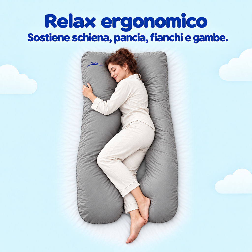 Relax ergonomico – sostiene schiena, pancia, fianchi e gambe – Grau (Grey)