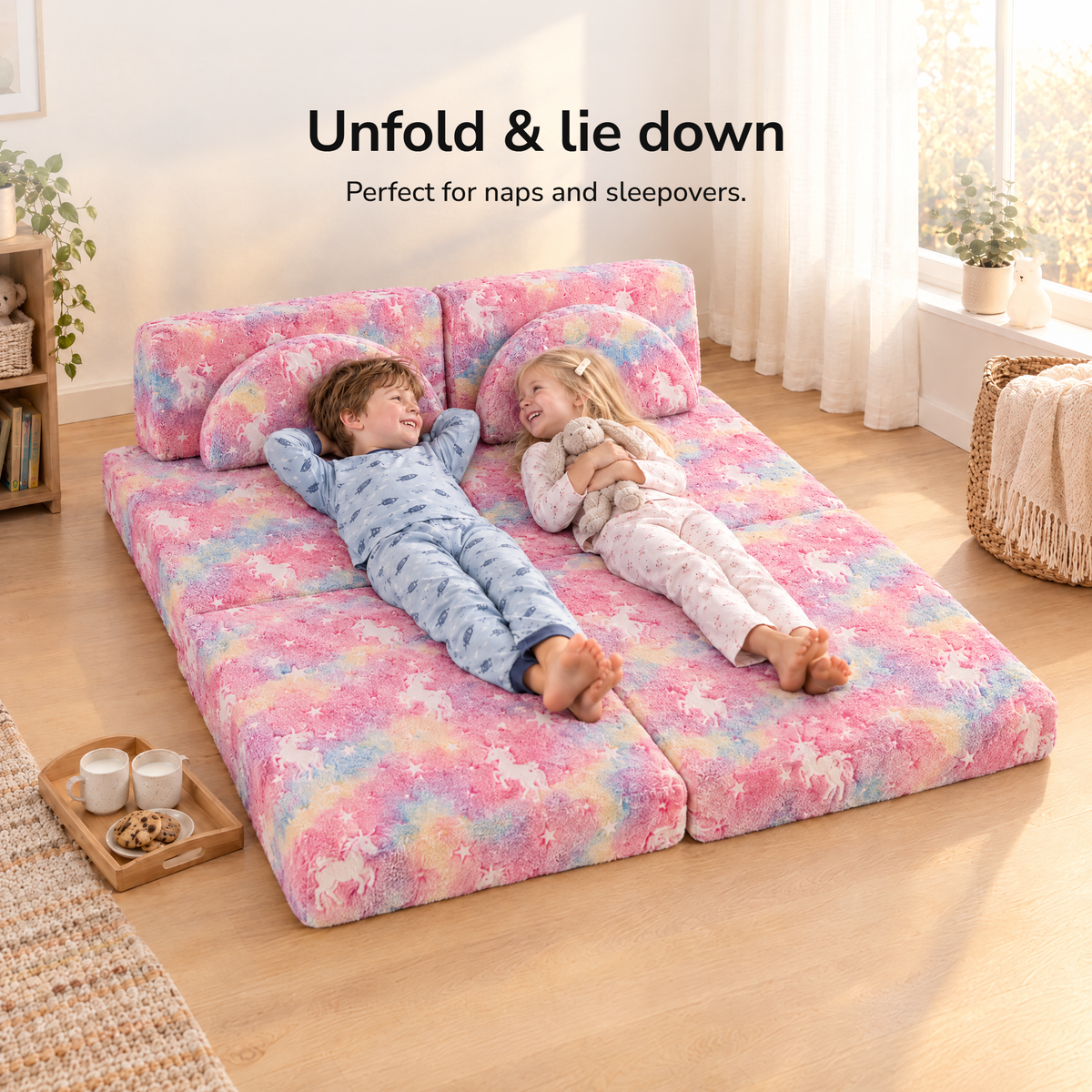 Glow Unicorn · Świecący jednorożec · Svítící jednorožec – Unfold & lie down